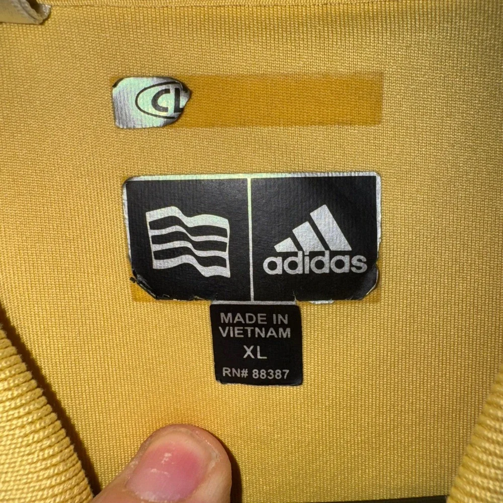 Mens XL Adidas Polo Shirt Yellow Excellent Bear's Best Atlanta Golf ClimaLite